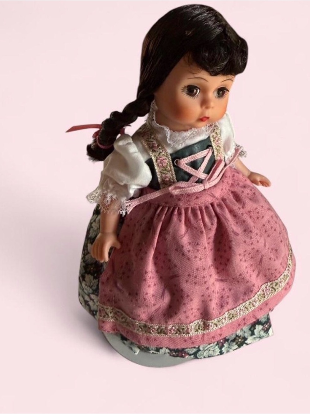 Madame Alexander Brigetta Pink Dress Doll with Black Hair and White Blouse - Picture 3 of 7